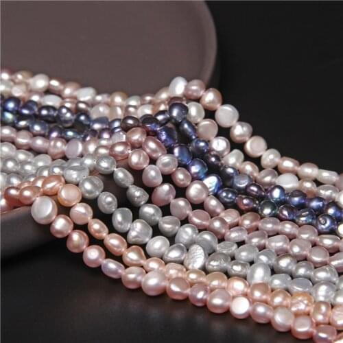 New Arrival 6-9mm Natural Freshwater Pearls Bead Rainbow Baroque Loose Perles For DIY Craft Bracelet Necklace Jewelry Making 14"