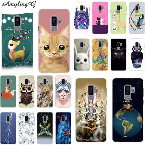 Phone Cases For Samsung Galaxy S 9+ S9 Plus G965F G9650 6.2" Soft Silicone Patterned TPU Back Case Cover Flower Rose Fundas Para