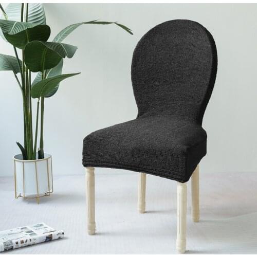 Round Back Club Chair Cover Fine grain Non-slip Office Chair Cover Protection Wedding Chair Cover Simple 4 Seasons Solid color
