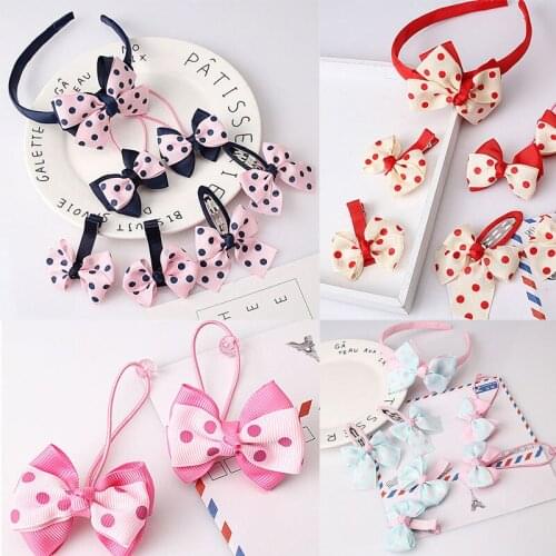 Babies Kids 7Pcs/set Kid Girl Infant Baby Headband Bow Flower Hair Band Accessories Headwear