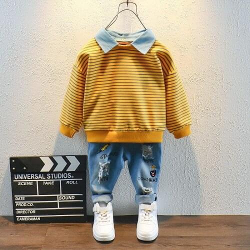 2-6 Years Baby Children Clothing Set Boys Stripes T-Shirt Pants Cotton Sports Suit Spring Tracksuit Casual Outfits Boy Clothes