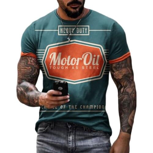 Motorcycle 3D Print T Shirt Men Summer Street Tees Trendy Hip Hop Short Sleeve Casual Tops Quick Drying Sports Fitness Clothes