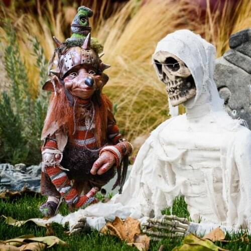 Halloween Horror Garden Lawn Resin Gnome Ornament Ground Tree Elf Resin Crafts Garden Decoration