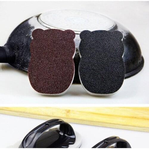 Kitche tool clean bursh with handle emery sponge wipe kitchen rust removal brush pot long handle cleaning brush