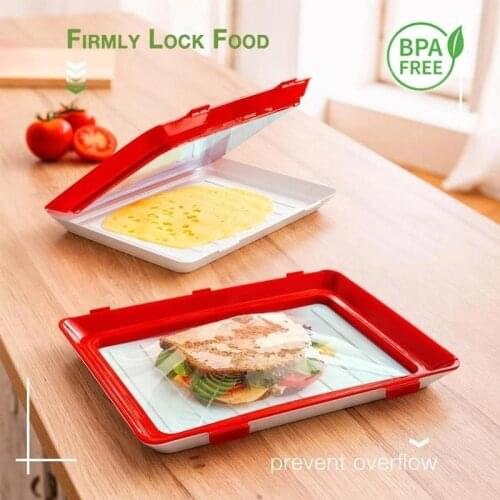Food Storage Trays Preservation Plate Reusable Refrigerator Food Tray Kitchen Fresh Food Serving Container