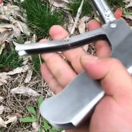 Multipurpose Snake Catcher Tongs Foldable Stainless Steel Reptile Grabber Stick Tool with Lock Cleaning Creeping Supply