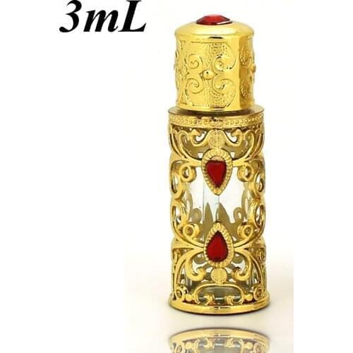 3 ml Arabian Style Refillable Bottles Antiqued Metal Essential Oil Perfume Bottles With Alloy Dropper Portable