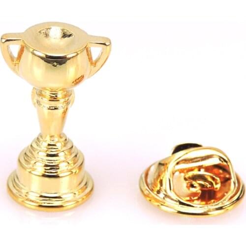 New style Lapel Pin For Men Golden Trophy neckpin Hand painting Brooch of high quality mens accessories free shipping XZ020