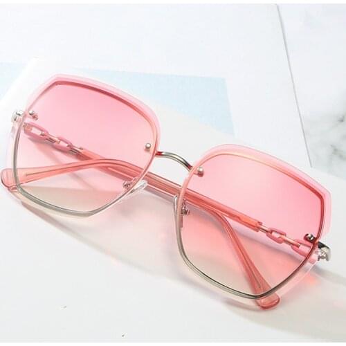 2020 Fashion Womens Rimless Square Sunglasses Metal Shades Luxury Sexy Sunglasses Female Ladies Brown Eyewear Driver Goggles
