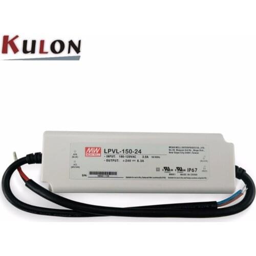 Original Meanwell 150W 24V Power Supply LPVL-150-24 for LED light IP67 UL FCC EMC 2 years warranty