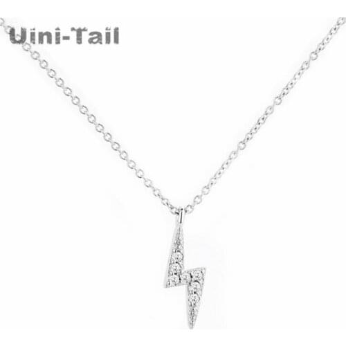 Uini-Tail hot sale new 925 sterling silver temperament lightning micro inlaid necklace fashion trend temperament original design