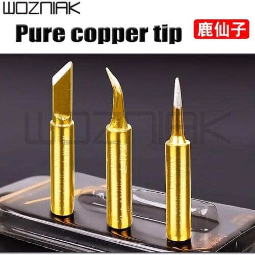 Pure Copper Solder Iron Tip Non-magnetic Tip For Soldering Rework Station 936 909d 853D 936