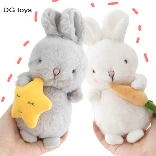 Super Cute Fluffy Hair Angora Rabbit Plush Toy Long Plush Hug Star Carrot Short Ears Bunny Plushies For Kids Birthday Gift