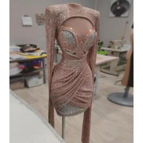 Vestido De Festa Rose Gold Evening Dress robe de soiree Party Dresses robe demoiselle d'honneur abendkleider Evening Gowns