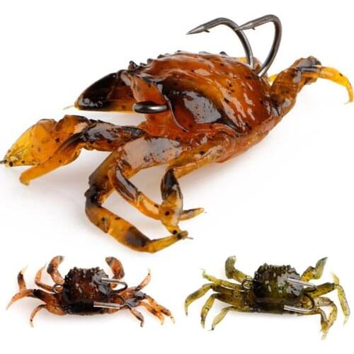 10cm Crab Lures 3D Simulation Crab Bait Artificia Soft Fishing Lures With Hook For Saltwater Sea Fishing Bait Fishing Tackle