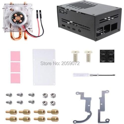 Raspberry Pi 4 Model B Low-Profile ICE Tower Cooling Fan with Metal Case