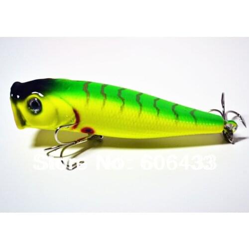 10PCS/lot Popper lure fishing fish hook light yellow baits 9cm 15g F0003