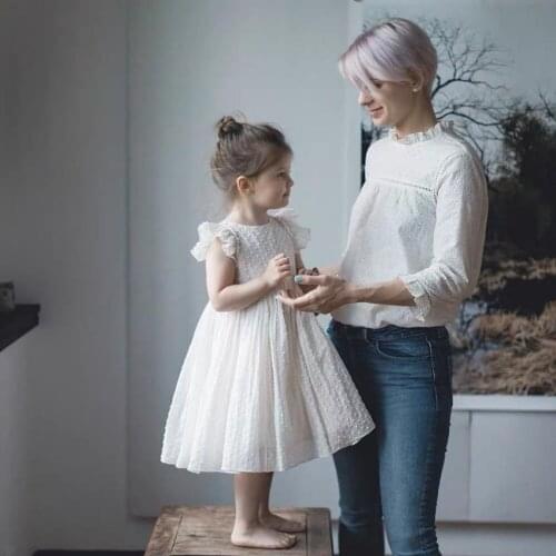 Children embroidery Flying sleeves dress Baby girl white princess dress kids silk + cotton high quality dress 2-12Y wz246