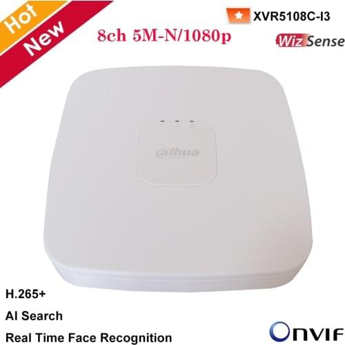 Dahua HDCVI Recorder 8 Channel WizSense I3 Series XVR5108C-I3 5M-N 1080P Smart H.265+ 1HDD Real Time Face Recognition AI-Coding