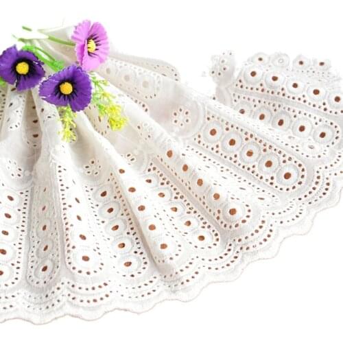 Width 12'' Simple Comfortable Embroidered Cotton Lace By The Yard For Skirt Sofa Bed Sheet Curtain Cloth Accessories Material