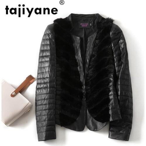 Mink Fur Coat Female Real Genuine Leather Jacket Autumn Winter Sheepskin Down Coat Women Clothes 2020 Korean Vintage Tops T4717