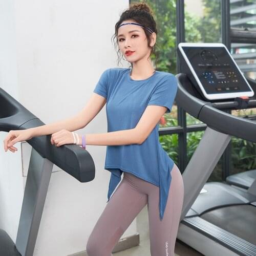 Sports blouse womens thin section breathable loose loose thin T-shirt quick-drying running training fitness clothes fat mm