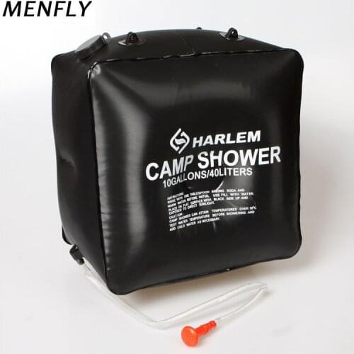MENFLY Camping Bath Bag 40L Solar Energy Heating Shower Bag Large Beach Bathing Drying Water Bag Hiking Trekking Bath Tools