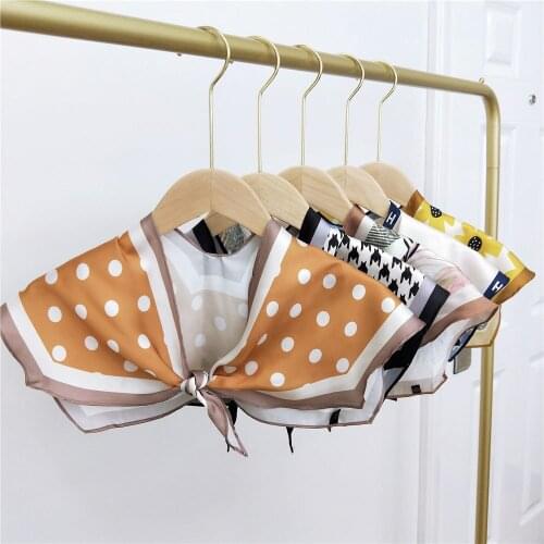 Women Silk Scarves Detachable Choker Necklace Collars Female Shirt Fake Collar Blouse Small Scarf Girls False Collar Cape