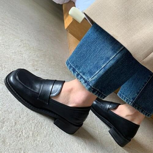 SKLFGXZY Women Pumps Real Leather Fashion Spring High platform Thick Heel Shoes Woman Retro Office Lady Footwear