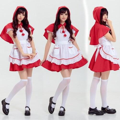 Halloween Little Red Riding Hood Adult Female Costume Princess Dress Costume Masquerade Performance Cosplay Clothing