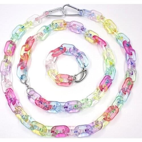 Punk Color Unisex Choker Necklace Harajuku Hip Hop Fashion Jean Chain Bracelet Accessry Streetwear CL216