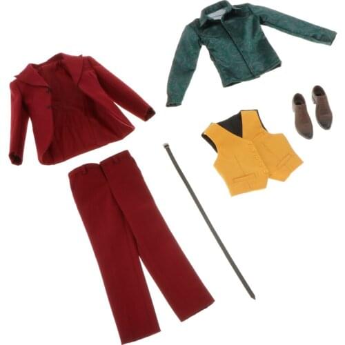 1:6 Male Soldiers Red Suits Set Clothing for 12 Inch Action Figures DIY Accs