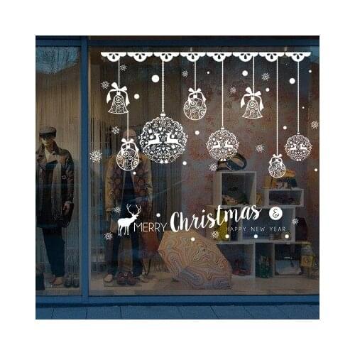 100*80cm PVC Wall Sticker Halloween Room Decoration Christmas Day Shop Window Pictures Diy Poster Black Wall Art