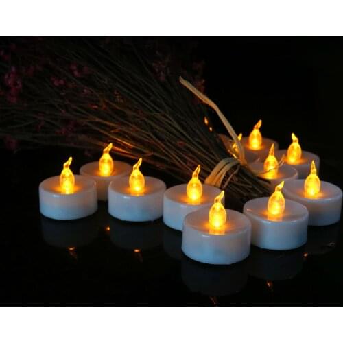 12pcs LED Tea Light Candle Lamp Flameless Halloween Decorations Birthday Party Decoration Romantic Party Home Christmas Decor