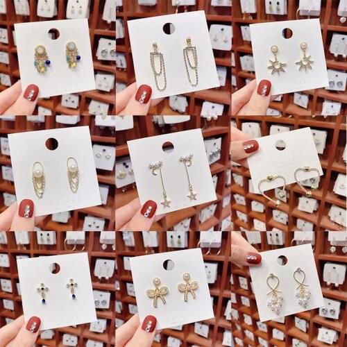 2020 New Fashion Earrings Hypoallergenic Earrings Inlaid With Zircon Shiny Geometric Simple Wild Earrings