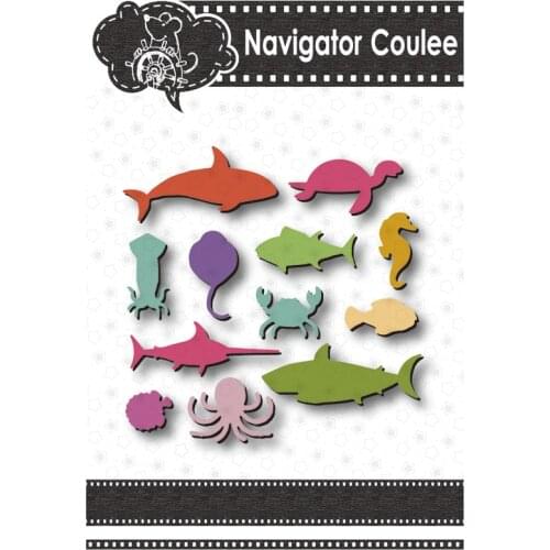 Ocean shark, turtle, crab, metal cutting die, cutting die, scrapbook, knife die, blade, punch, die cut template 2021 new