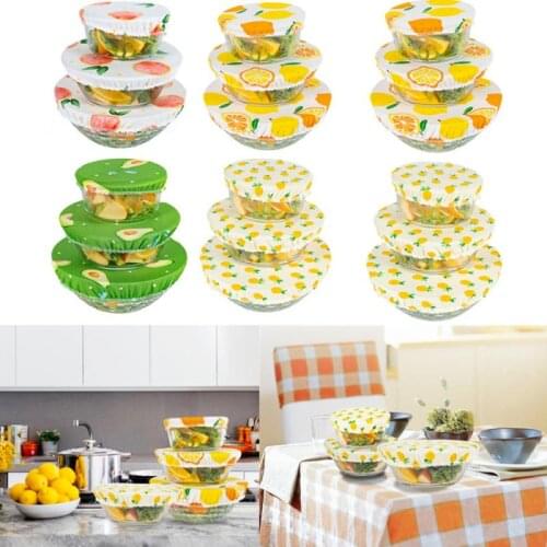 3Pc/Set Food Cotton Cover Cap Universal Cotton Lids For Cookware Bowl Reusable Stretch Lids Kitchen Accessories Diameter 20/26cm