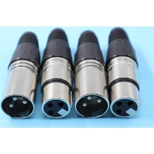 4Pcs/lot 2PCS NC3MXX & 2PCS NC3FXX For NEUTRIK Male and female A set 3 Pin XLR Connector withe high quality