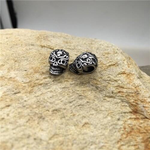 5Pc Stainless Steel Skull Spacer Beads for Necklace Chain Bracelet Jewelry Making Skulls Charm Beads Stainless Steel Accessories