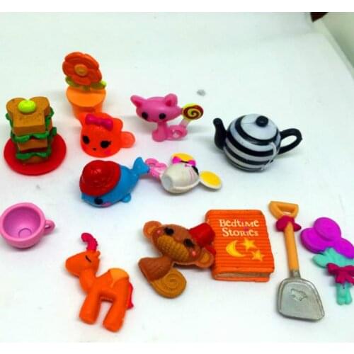 50pcs/lot Cartoon Figure Lalaloopsy Accessories Lovely Cartoon Animals For Girls Mini Girls' Toys Birthday Gift Capsule Toy