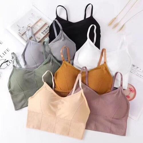 Fitness Halter Pure Color Bra for Women Without Underwire Shockproof Bralette Top Running Casual Bras Female