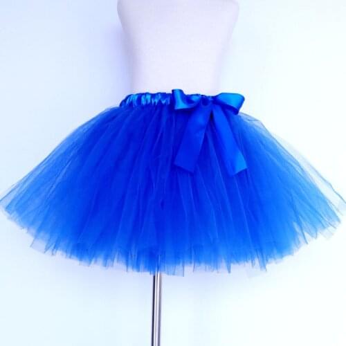 Sapphire royal blue tulle kids children tutu girl skirt toddler baby costume ball gown party dance wedding short pettiskirt