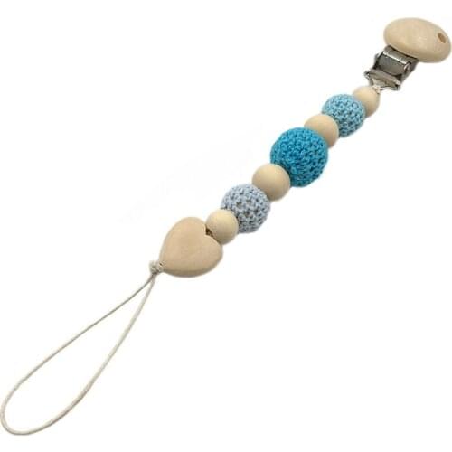 Baby Pacifier Clips Wooden Round Baby Teething Clip Safe Montessori Toys Nursing Baby Teether Pendant