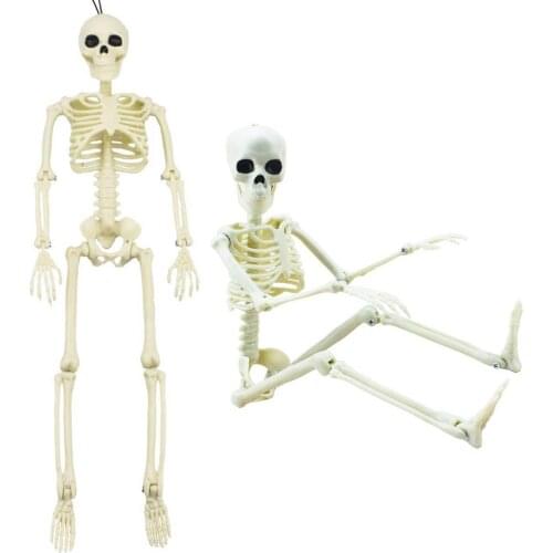 16 Inches Simulation Halloween Human Skeleton Ghost Festival Movable Skull Ornament Halloween Party Decoration Props Skeleton