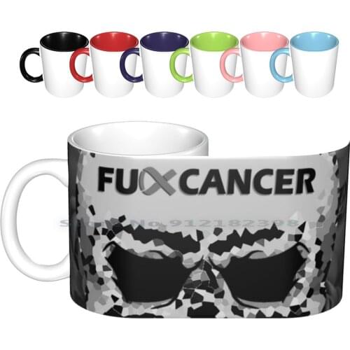 Cancer / / Pixel Skull / / Flowers Ceramic Mugs Coffee Cups Milk Tea Mug Cancer Cancer Cancer Ribbon Brain Cancer Skull Pixel