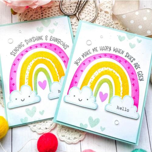 Rainbow Clouds Bridge Metal Cutting Dies&Coordinating Stamps For Scrapbooking Craft Die Cut Card Making Embossing Stencil