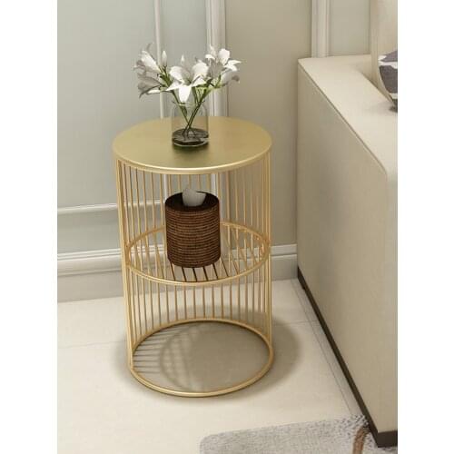 Nordic Metal Coffee Table Desk Simple Golden Coffee Table Living Room Modern Bed Iron Small Table Sofa Shelf Side Table 30*55cm