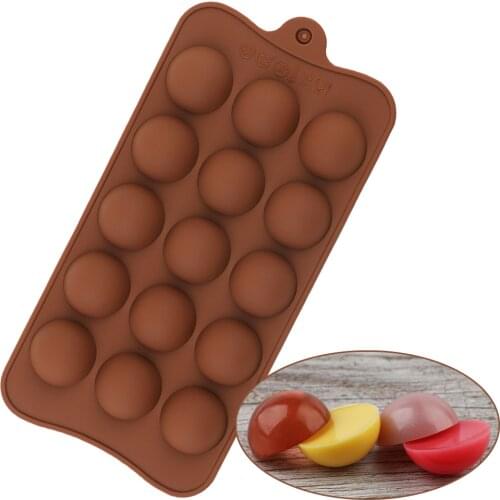 New Chocolate Molds 15 Cavity Semi Sphere Chocolate Bomb Silicone Wedding Candy Baking Molds Cupcake Cake Decorations Ice Mold