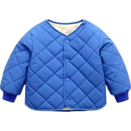 Autumn Winter Children Down Cotton Jacket 2021 New Solid Cute Baby Thick Warm Plus velvet Liner Outerwear for Boys Girls Coats