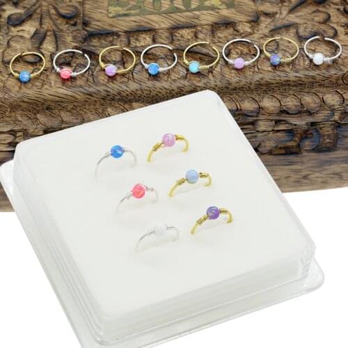 1Pcs Sterling silver Opel nose ring exaggerated fashion milk ring handmade piercing body jewelry fine nose hoop 10mm